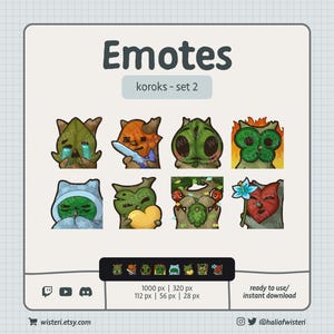 Korok Emotes (Set 2) | Zelda: Breath of the Wild and Tears of the Kingdom Inspired | Twitch, YouTube, Discord | 8 Pack