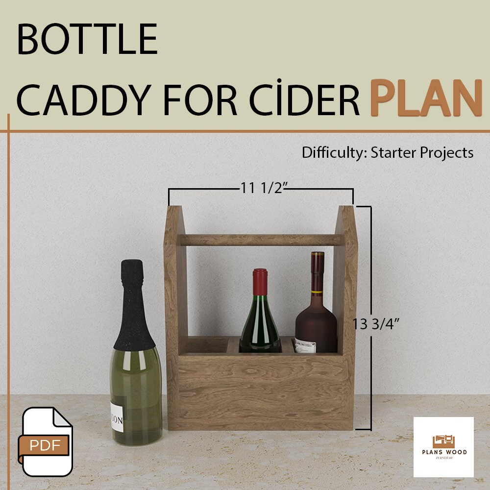 Wooden Drink Carrier Rustic Chic Design, Capacity for 3 Bottles. - Etsy