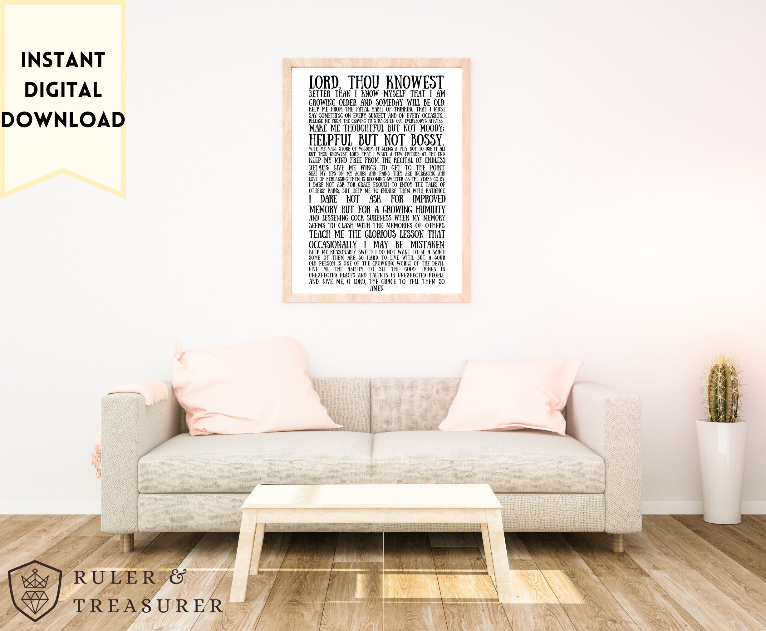 17th Century Nuns Prayer Christian Wall Art Print - Etsy