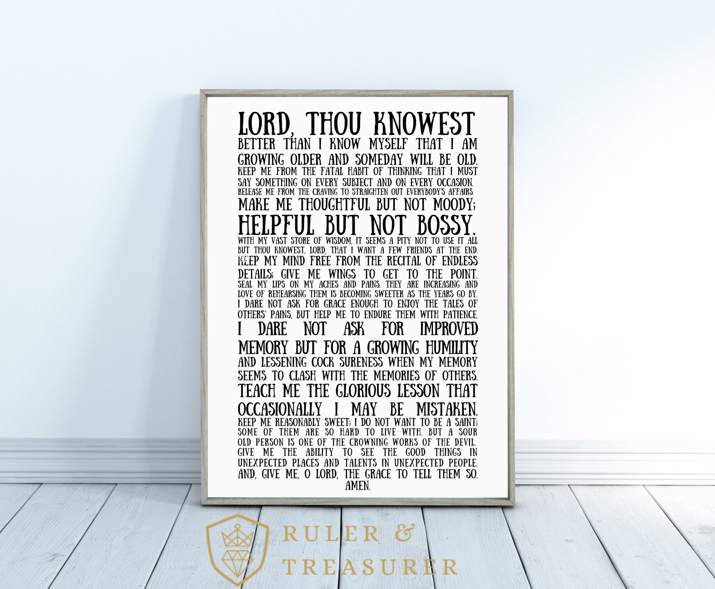 17th Century Nuns Prayer Christian Wall Art Print - Etsy