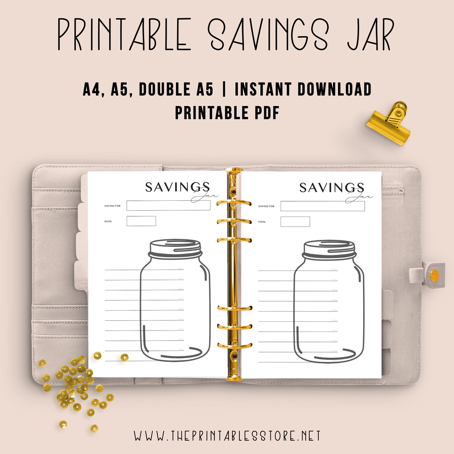 Printable Savings Jar, Financial Goals, Money Savings, Savings Sheet ...