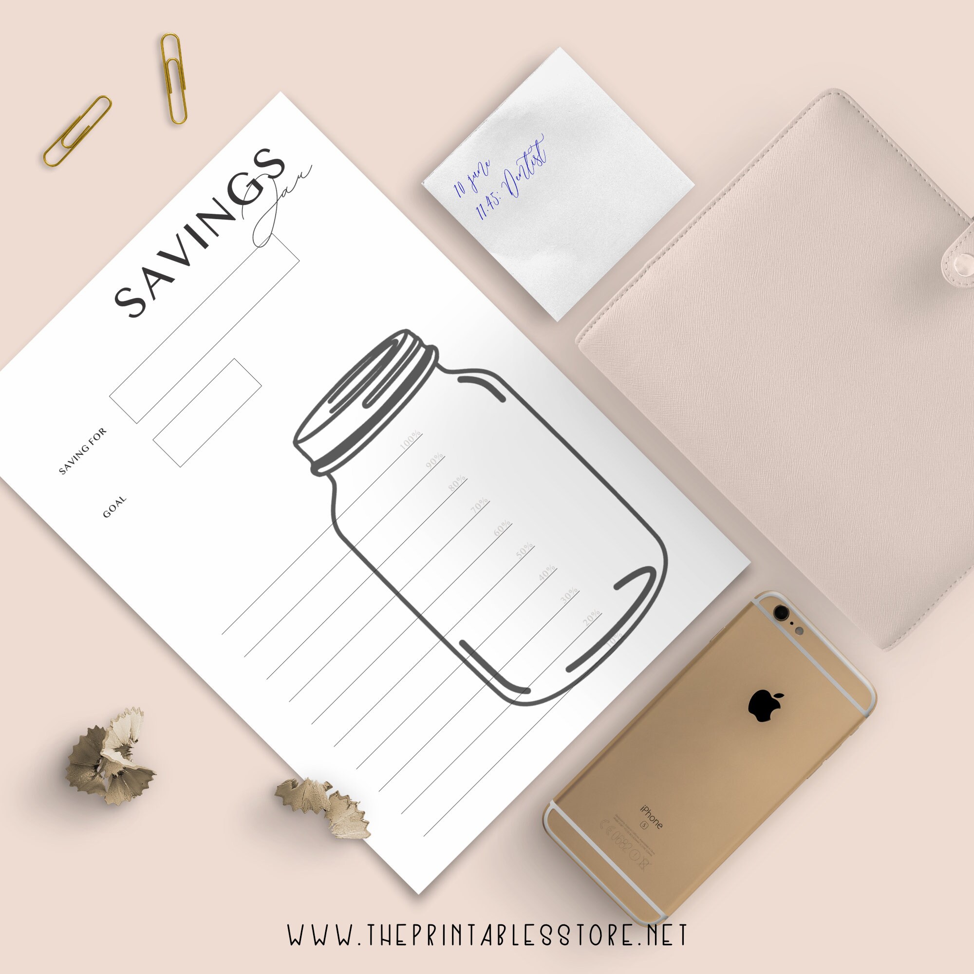 Printable Savings Jar Financial Goals Money Savings Savings - Etsy