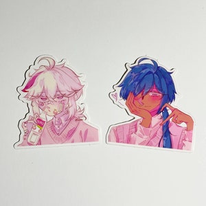 Kazuha and Kaeya Soft/Pink Theme Vinyl Stickers (2x2inch)