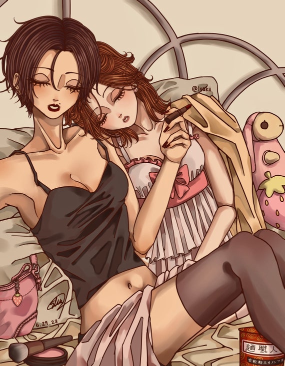 Nana and Hachi Sleepover Theme Matte Anime Art Print