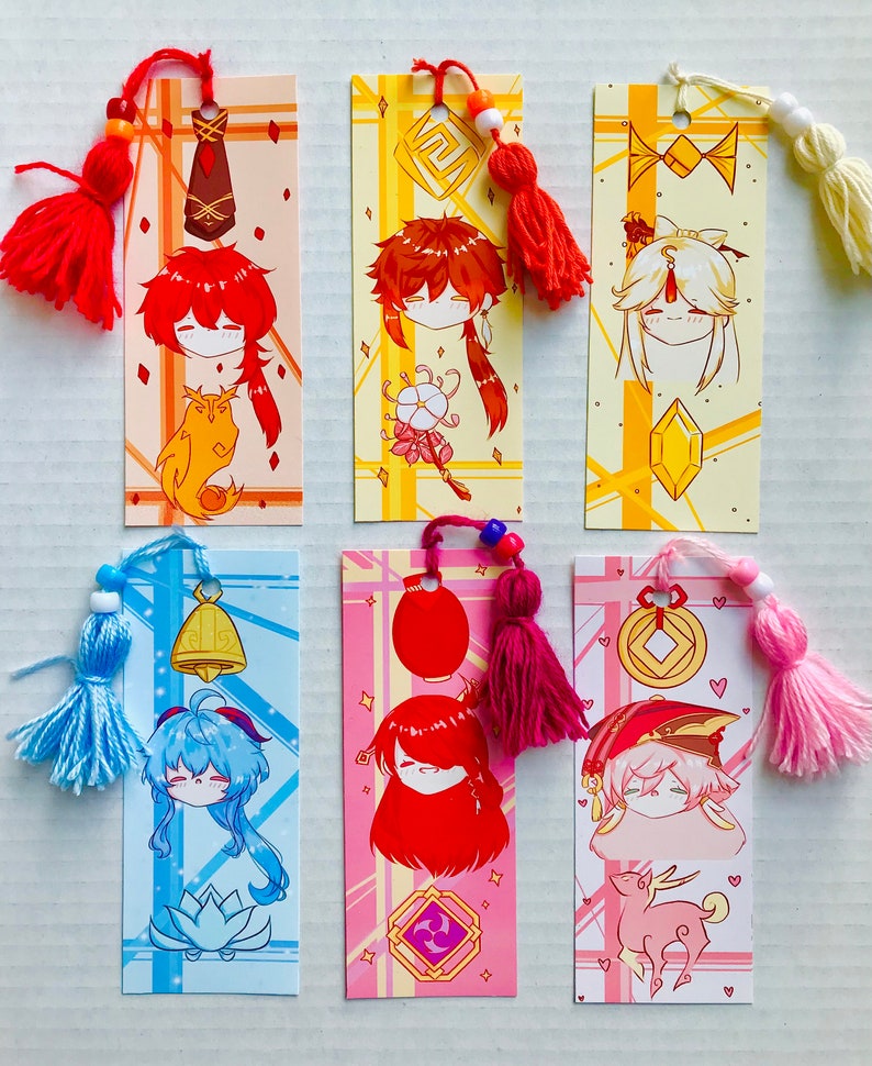 Buy Chibi Genshin Design Bookmarks 2.0 2.125x5.5inch Online in India - Etsy
