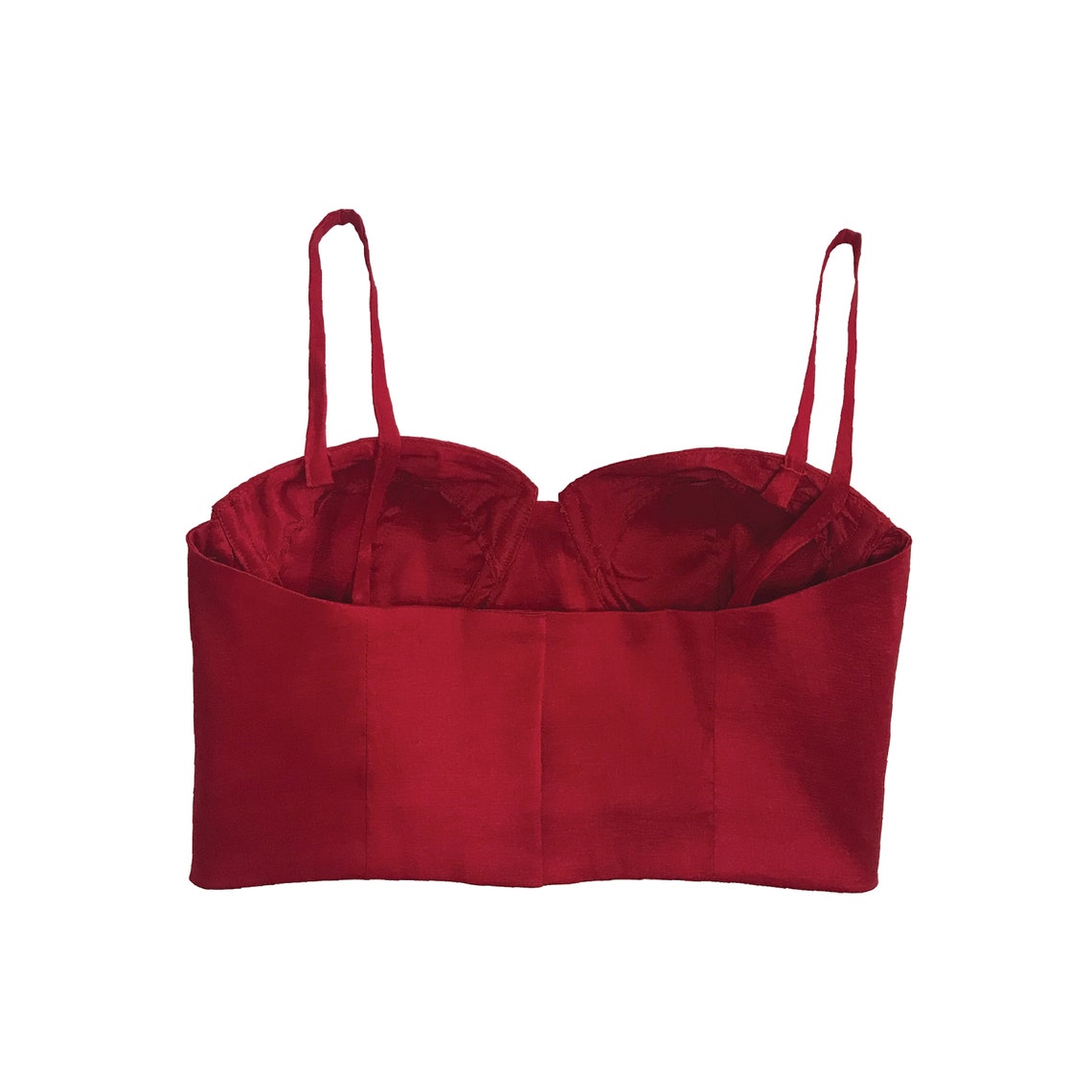 Red Corset Red Bustier Red Crop Top Red Blouse Etsy