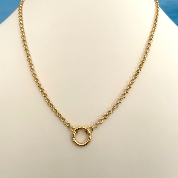 18k Gold Filled Rolo Kettenanhänger Halter Minimalist Halskette