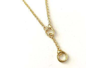 18k Gold Filled Rolo Chain Necklace with Charm Holder Rings