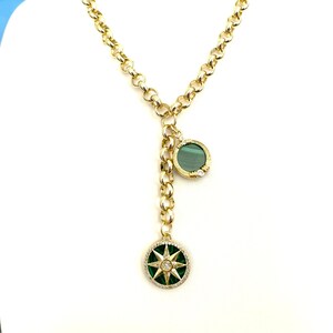 Collana Oro Giallo 18kt – Catena Rolo Con Pendente Pieno 45cm (Filled)