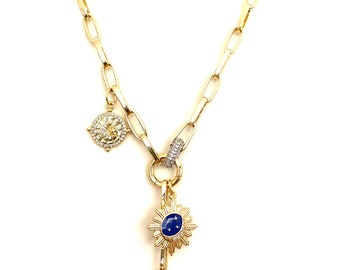 Collana sole luna stella e cuori zirconi - Ma.Gi. Gioielli