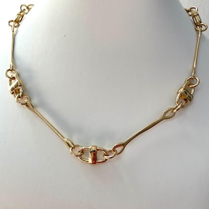 Equestrian Chain Necklace Status Link Layering Bar Necklace Gift