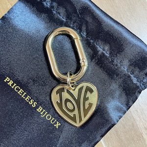 Gold Filled Love Heart Key Ring: Chunky Bag Charm