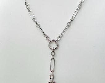 Trombone Chain Charm Holder Necklace Layering Chain Charm Necklace Gift for Her