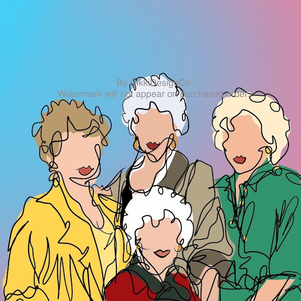 Golden Girls Inspired Illustration DIGITAL DOWNLOAD