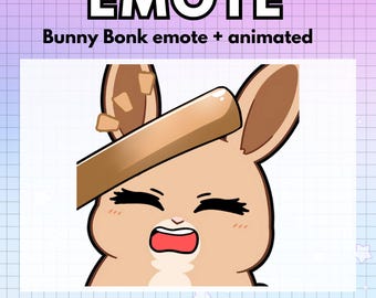 Bunny Chibi Emote Animated Funny Bonk | Rabbit Kawaii Animal Twitch Emotes Youtube Kick Tiktok - Ready to use for Discord Emoji - Streaming