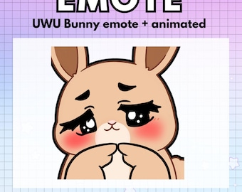 Uwu Animated Emote Bunny Kawaii ! Animated Twitch Bunny Emotes Rabbit Single Chibi cute animated emote - for twitch discord youtube gaming