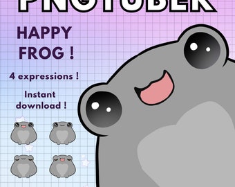 Frog Pngtuber model ! 4x Vtuber Dark Png tuber model For Twitch Youtube Discord - Ready to use