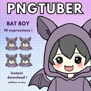 Bat Pngtuber Boy ! x10 V-tuber Premade Png Tuber | Vtuber male model | Horror Halloween |  Veadotube | Discord | Twitch Voice Reactive