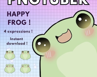 Frog Pngtuber ! Reactive Pngtuber Model - Frog Png Tuber For Twitch - Cute Frog Vtuber for streaming overlay - Ready To Use