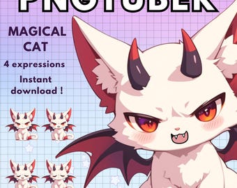 Vtuber Cat Pngtuber model Avatar ! 4x Magical Cat Png Tuber Premade Giftuber edition for Twitch Vtubers and Content Creators Discord Youtube