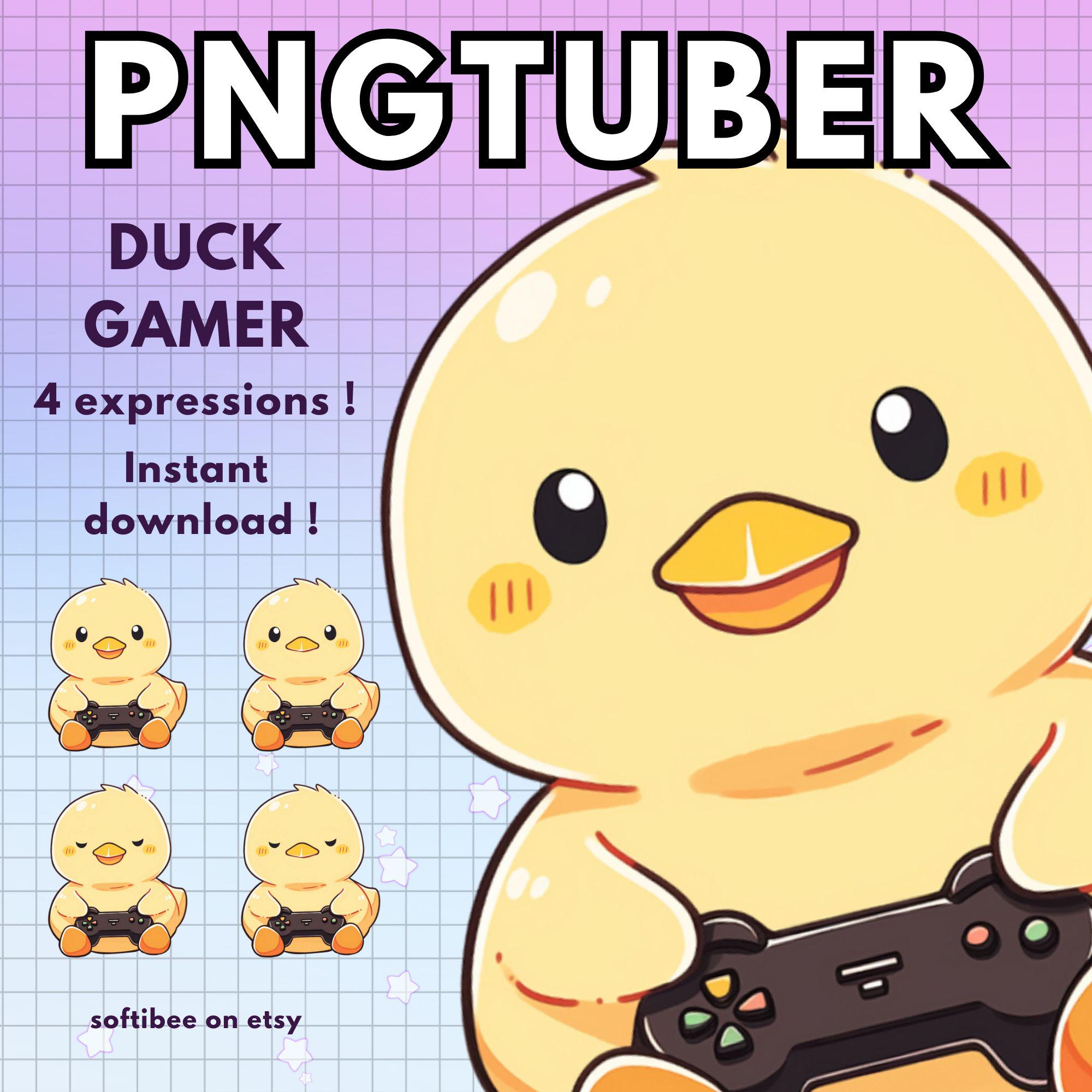 Duck Pngtuber Twitch Bird Vtuber Model for Streaming | 4x PNG Tuber Reactive Discord avatar |  V-tuber Vtube Chibi Giftuber