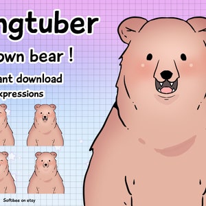 Pngtuber bear vtuber bear model kawaii anime brown bear.
premade pngtuber animal for you streaming platfrom!
You can use this animal pngtuber at twitch, youtube, discord and tik tok!
By uplouding in to vetube minito obs\stream labs software!