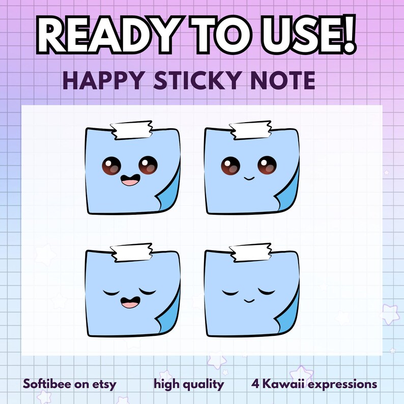 Meme Adding Sticky Note Pngtuber Sticky Note ! X4 Blue Png Tuber Meme Anime Student Vtuber ...