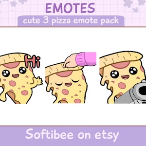 Twitch emotes Pizza 3x ,Kawaii Food Emotes for Gaming Streaming Bread p2u Emote Twitch Overlay Discord YouTube Tiktok - ready to use