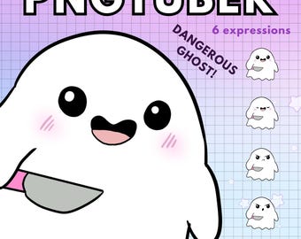 Ghost pngtuber ! Twitch PNGtuber 6X V-tuber Horror Halloween Avatars |  Gif tuber Vtuber Model Reactive Discord Vtube Ready to use