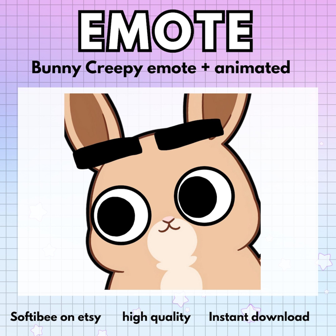 Bunny Chibi Emote Animated Funny Creep | Rabbit Kawaii Animal Twitch ...