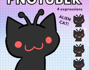 Demon Pngtuber Alien Cat Vtuber  Avatar ! 4x Premade Png Tuber  Funny Giftuber for Content Creators and Twitch Vtubers