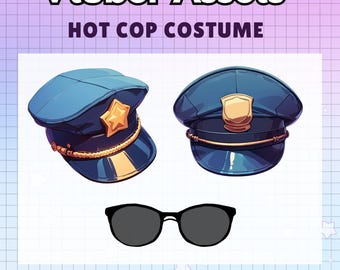 Assets vtuber Cop accessories x3 for Vtubers & Pngtuber Giftuber | Cop vtuber overlays | png fot Twitch  Youtube Gaming Avatars