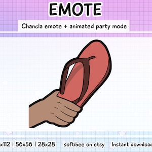 Chancla emote For Twitch Emotes | Black skin color animated emote party mode & static Twitch PNG / GIF Discord | - digital download
