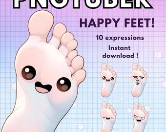 Vtuber Feet Funny Pngtuber Model for Twitch | 10x Witch Png Tuber Reactive Discord avatars |  Vtube V-tuber Chibi Giftuber