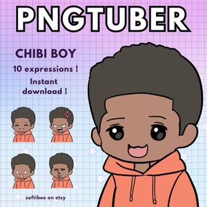 Dark skin Pngtuber Male Model ! 10x Png tuber Boy Dark skin Vtuber avatars for Streaming on Twitch & Youtube | Veadotube Reactive