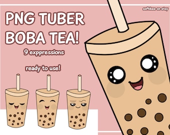 Pngtuber Boba Tea Vtuber ! 9X kawaii Girl Png tuber / Food Vtuber Model for Twitch twitch overlays | YouTube Discord TikTok