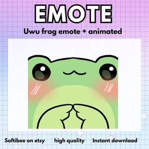 Uwu Emote Animato Rana Kawaii! Emote Animate Rana Twitch Singolo Chibi emote animata carina - per Twitch Discord YouTube Gaming