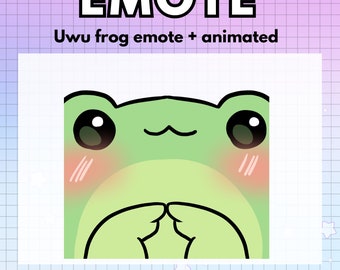 Uwu Animated Emote Frog Kawaii ! Animated Twitch Frog Emotes Single Chibi cute animated emote - for twitch discord youtube gaming