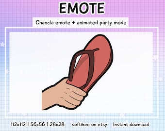 Chancla emote For twitch emotes | Brown skin color animated emote party mode & static Twitch PNG / GIF Discord | - digital download