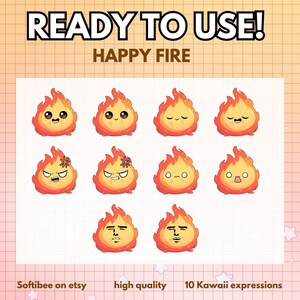 Reactive Pngtuber Fire 10x | chibi vtuber model For Twitch Vtube Streaming | Png tuber Kawaii v-tuber ready to use