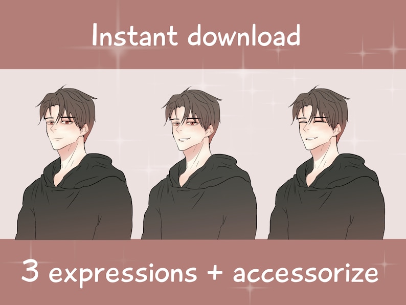 pngtuber male handsome boy pngtuber anime avatar for you streaming platfrom!
you can use it at twitch, youtube, discord avatar and tik tok!
by uplouding in to veadotube mini and conncted it to obs\stream labs software!