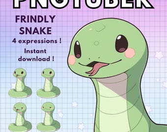Pngtuber Schlange Vtuber Model für Twitch | 4x Reptil Png Tuber Reactive Discord Charaktere V-tuber Vtube Chibi Giftuber - INSTANT DOWNLOAD