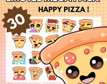 Pizza Emotes Twitch MEGA PACK ! x30 Pizza Emote Chibi Boy Anime Fodd model Halloween male for Twitch & Pngtuber Pre made !
