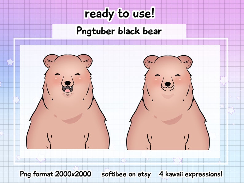 Pngtuber bear vtuber bear model kawaii anime brown bear.
premade pngtuber animal for you streaming platfrom!
You can use this animal pngtuber at twitch, youtube, discord and tik tok!
By uplouding in to vetube minito obs\stream labs software!