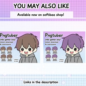 pngtuber boy with black hair, 4x desings ready to use, pngtuber male chibi kawaii anime avatars for twitch streamer, discord tiktok , youtube and veadotube
- digital download.