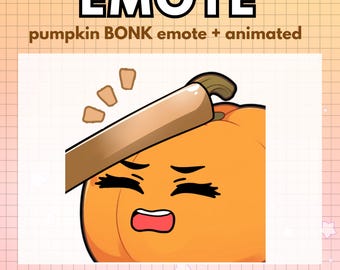 BONK Animated Emote Pumpkin Kawaii ! Halloween Animated Twitch Emotes Single Chibi cute animated emote - twitch discord youtube gaming