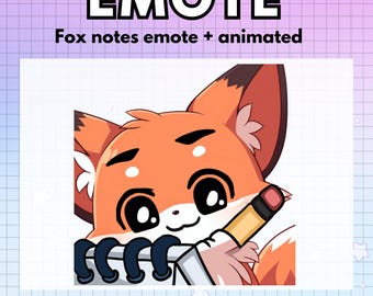 Notes Animated Emote Fox Kawaii ! Animated Twitch Fox Emotes Single Chibi Cute Animated Emote - Twitch Discord Youtube Gaming
