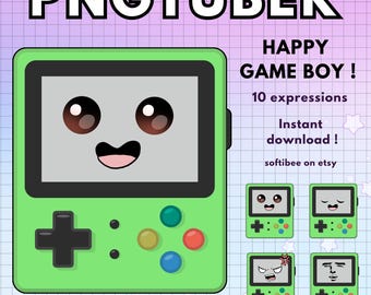 Pngtuber GAME BOY mannelijk! Groen x10 Png Tuber Meme Boy Anime Vtuber Model Man voor Twitch & Pngtuber Pre-made! Discord Youtube
