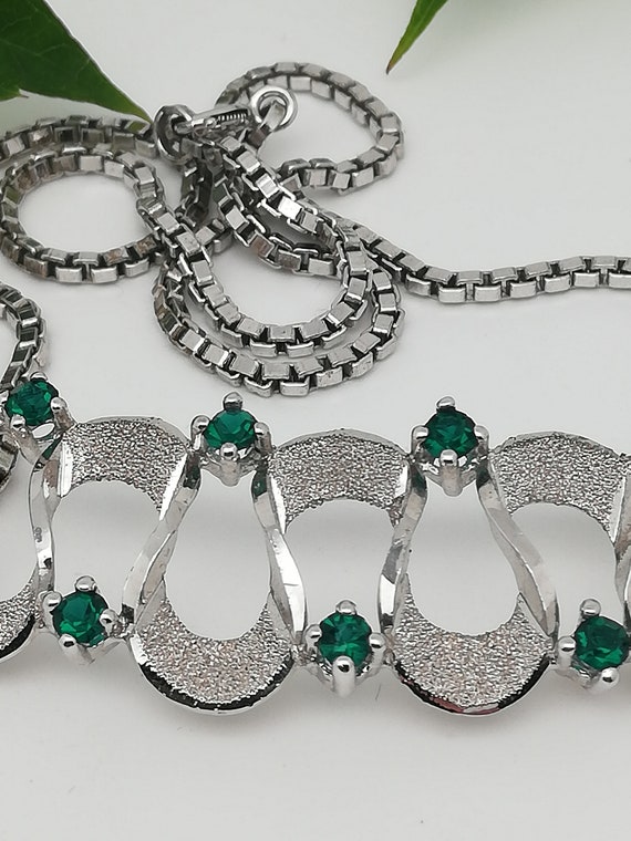 アクセサリー Vintage Silver Green Stone Necklace 925 Necklace, 925 Sterling Silver, Vintage, Green Stone, Elegant - Etsy