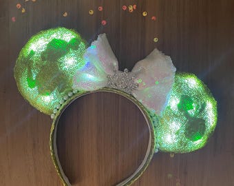 Tiana Mouse ears, Princess and the frog Mouse ears, Glow ears, Custom Handmade Disney Inspired Mickey Ears, Lynnie Loves Designs